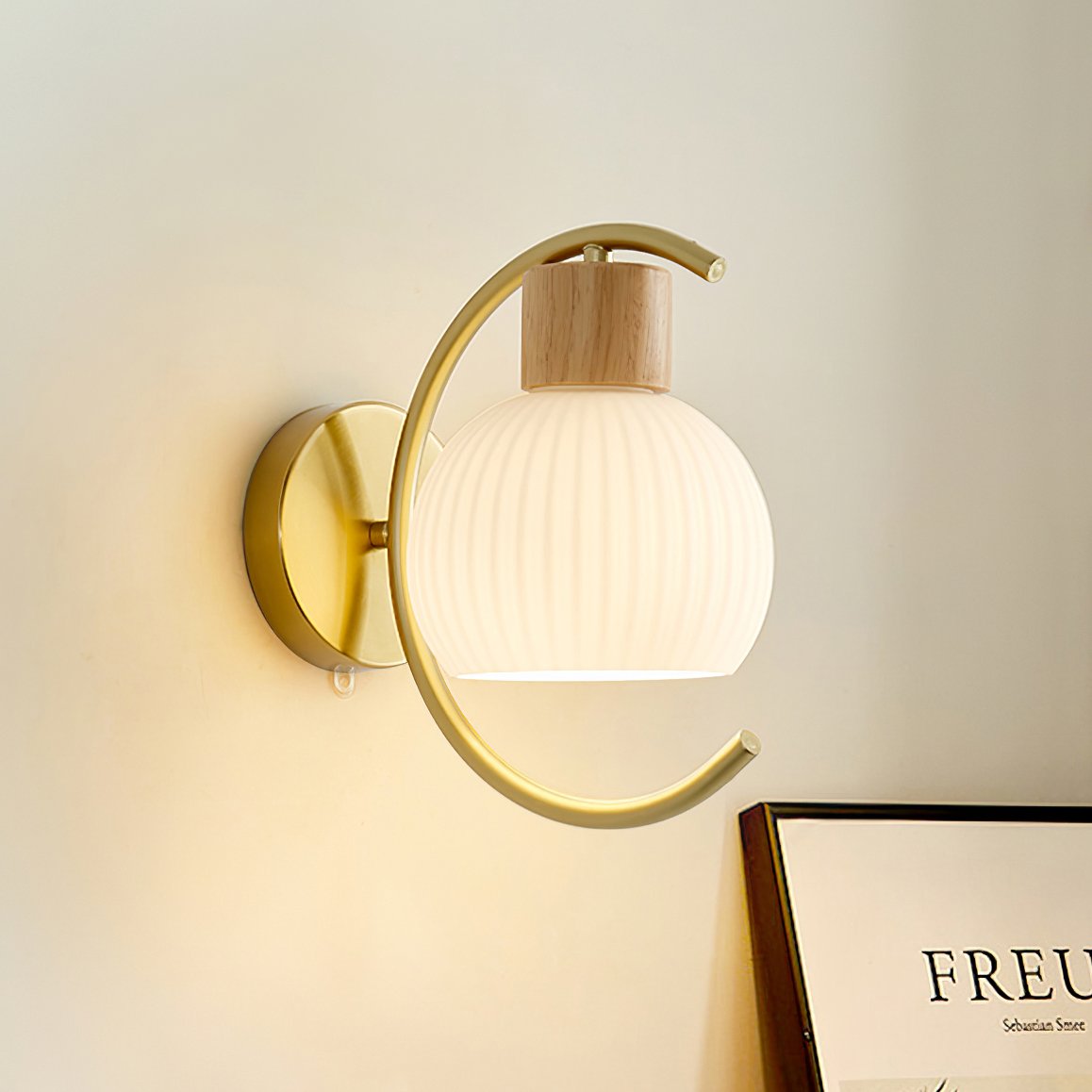 Modern Wood Grain Wall Light