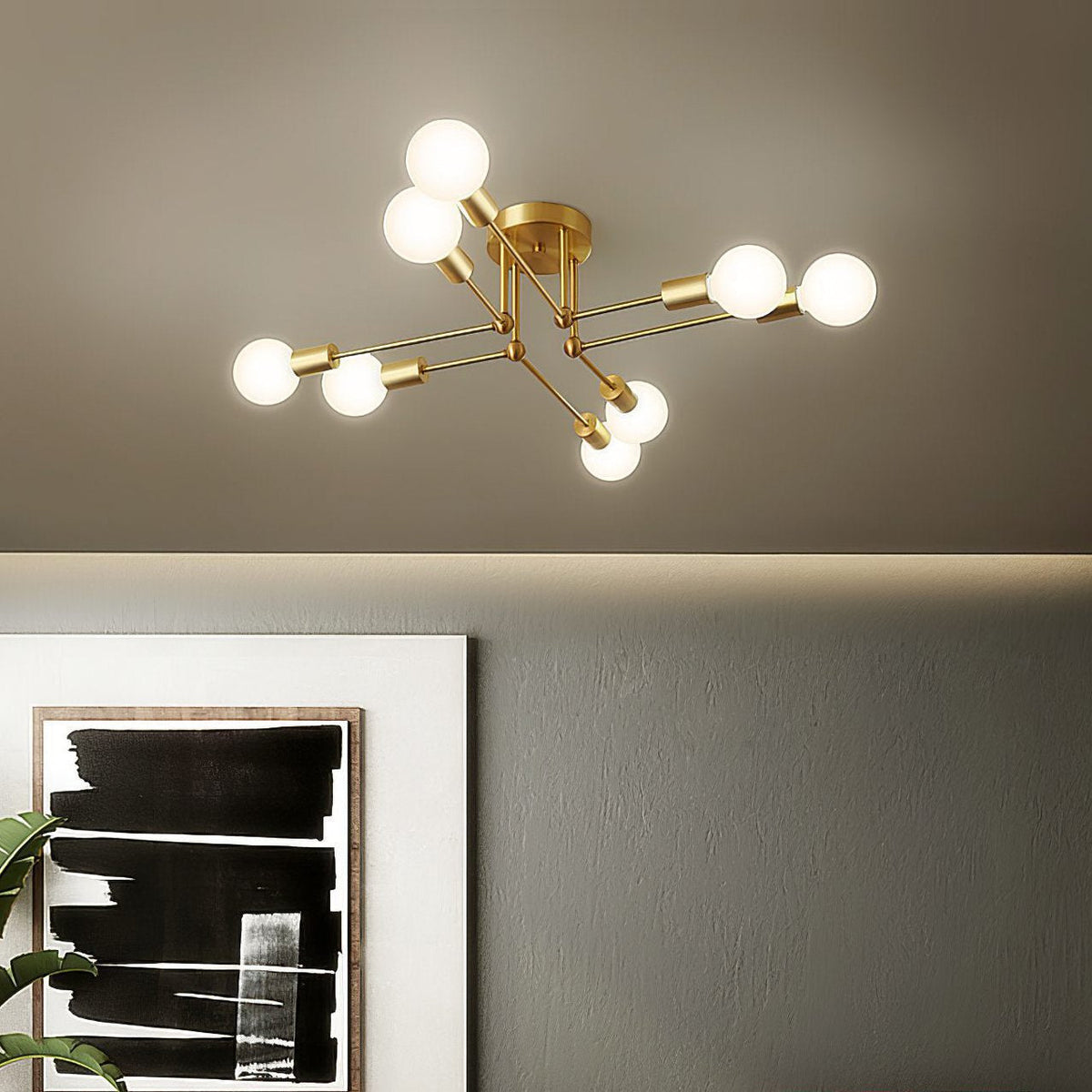 Molecular Brass Ceiling Light