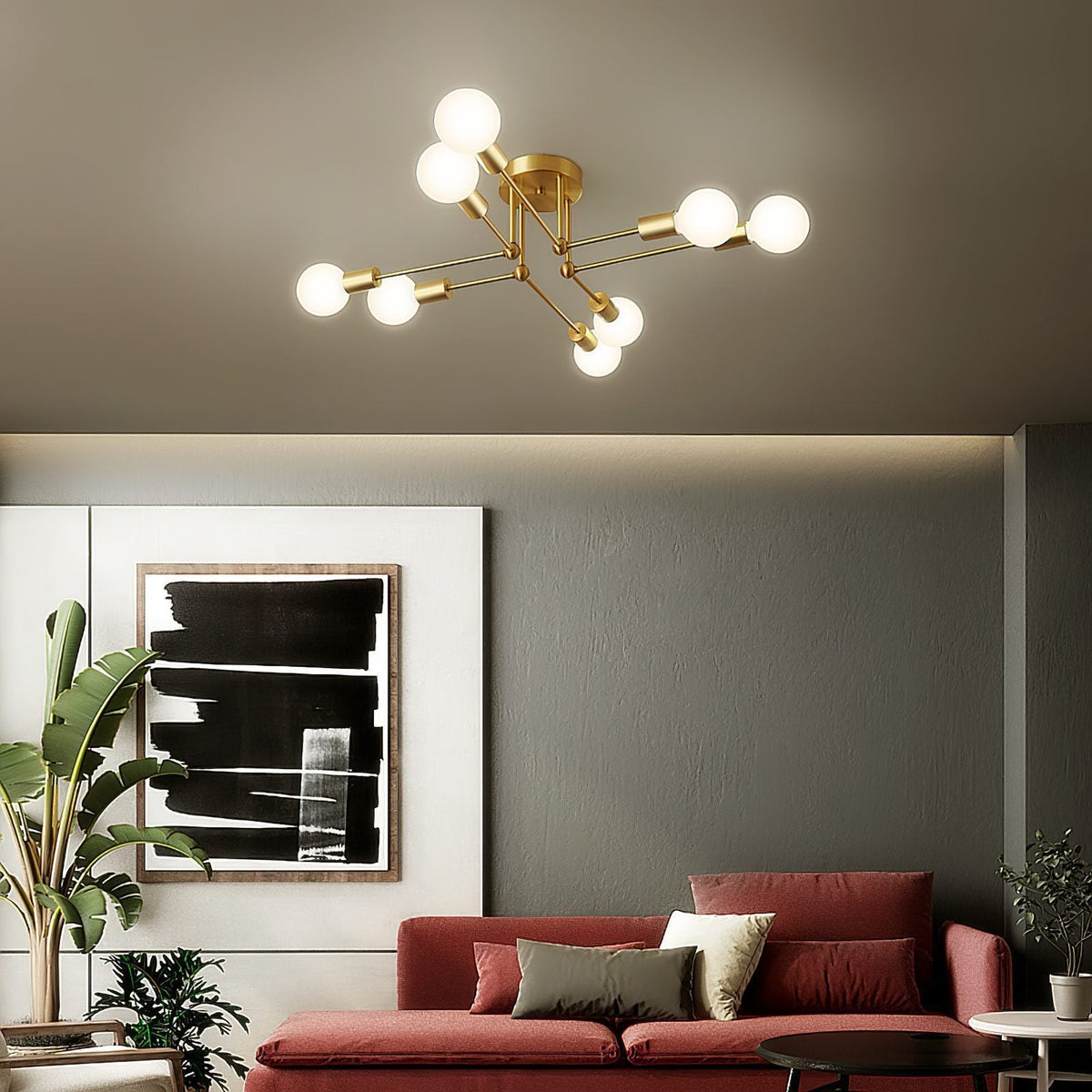 Molecular Brass Ceiling Light
