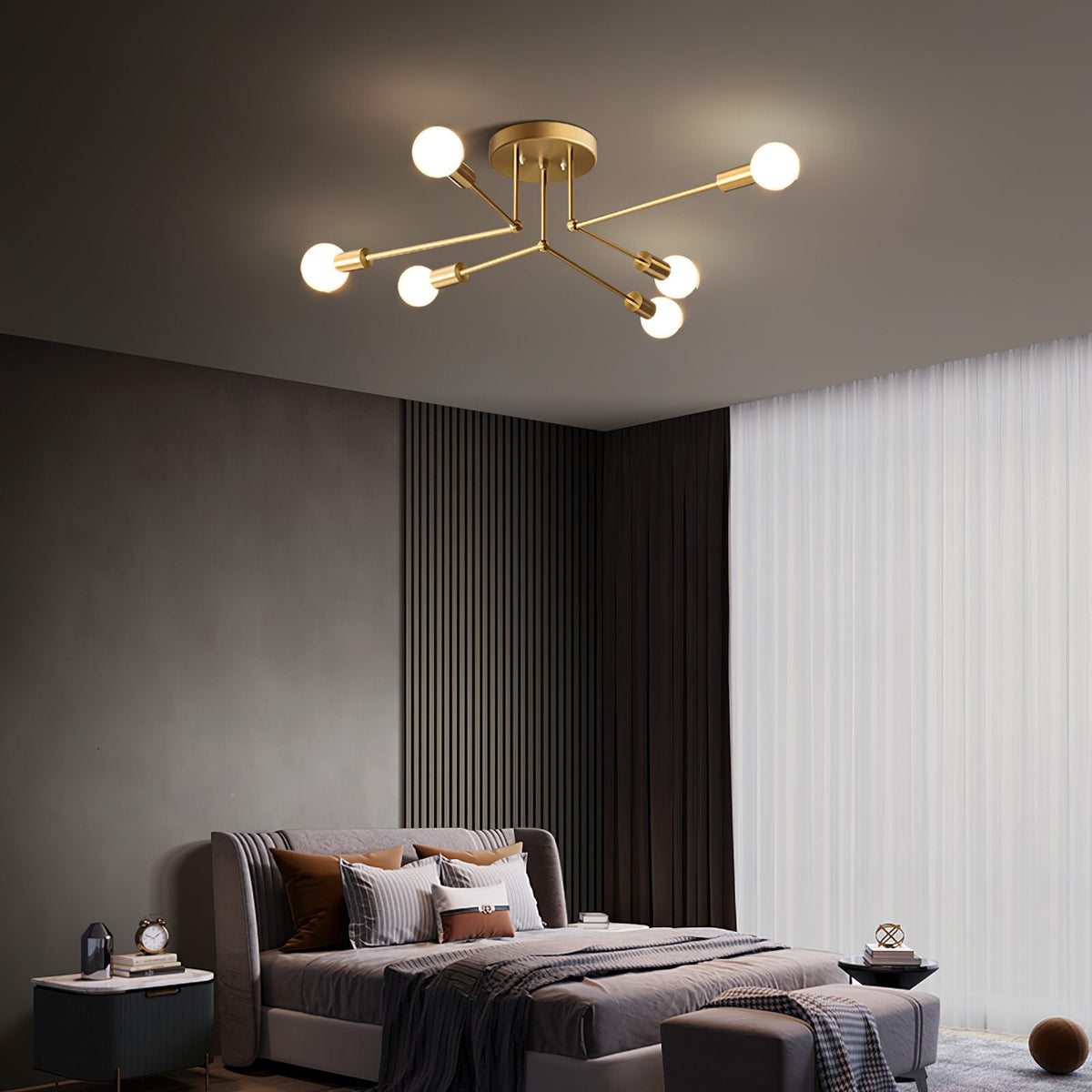 Molecular Brass Ceiling Light