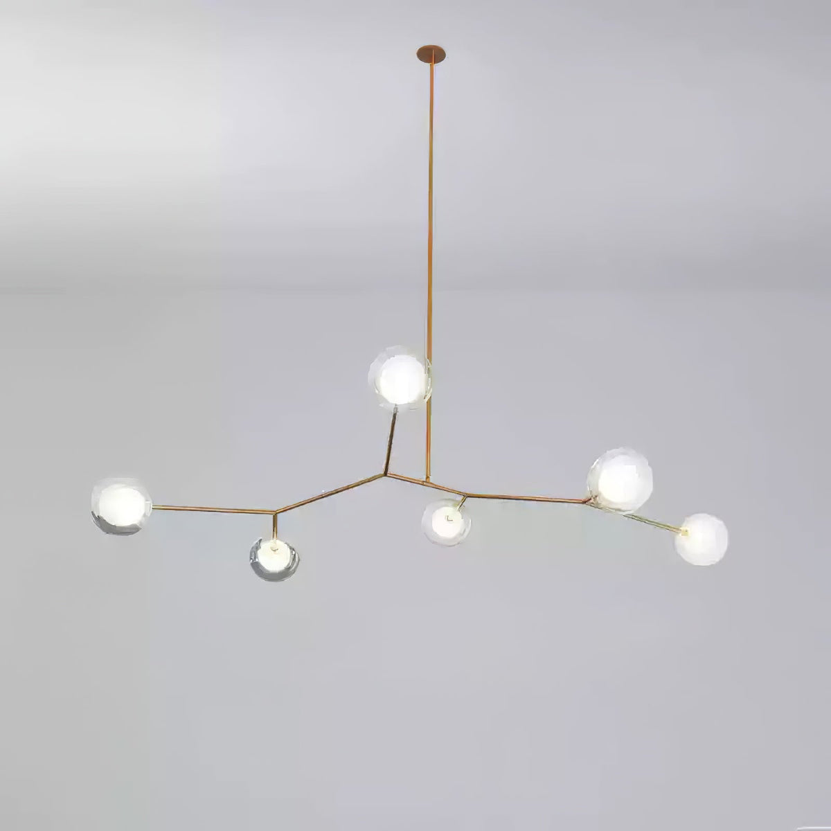 Molecular Glass Ball Chandelier in Gold for Modern Interiors