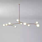 Molecular Glass Ball Chandelier in Gold for Modern Interiors