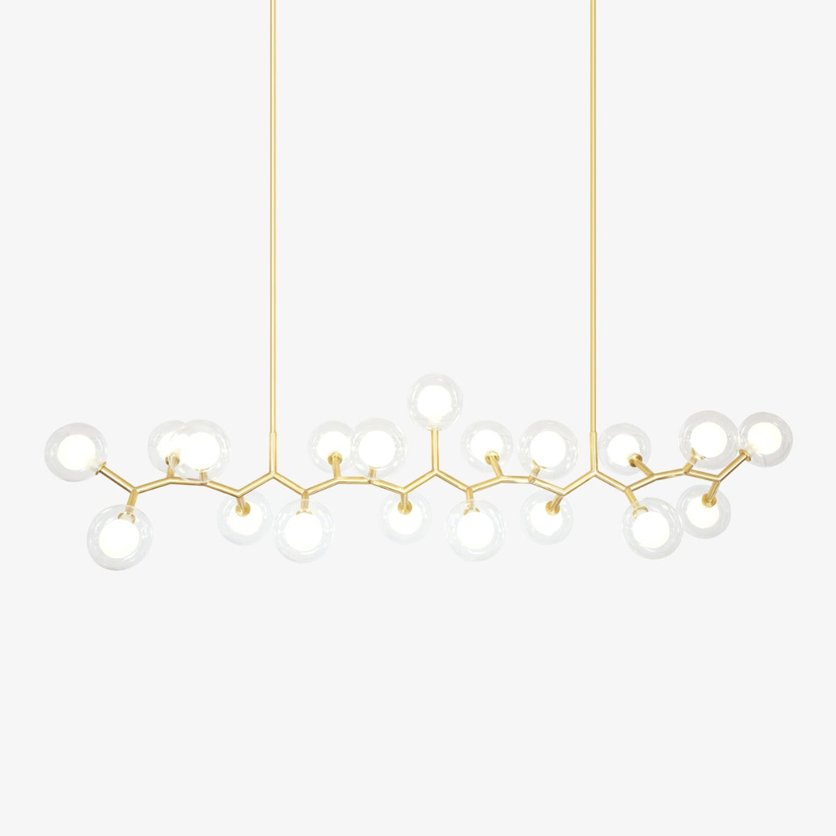 Molecular Glass Ball Chandelier in Gold for Modern Interiors