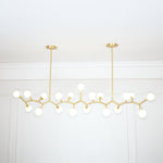 Molecular Glass Ball Chandelier in Gold for Modern Interiors