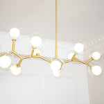 Molecular Glass Ball Chandelier in Gold for Modern Interiors