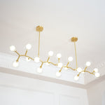 Molecular Glass Ball Chandelier in Gold for Modern Interiors