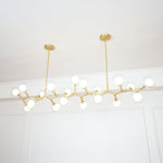 Molecular Glass Ball Chandelier in Gold for Modern Interiors