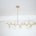 Molecular Glass Ball Chandelier in Gold for Modern Interiors