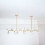 Molecular Glass Ball Chandelier in Gold for Modern Interiors