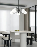 Molecular Glass Sphere Chandelier in Black and Brass