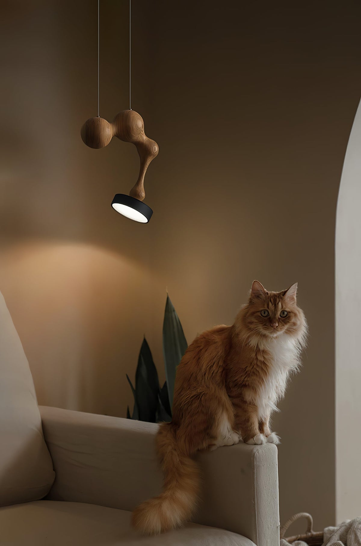 Molecule Wooden Pendant Light – Handcrafted LED Pendant for Modern Interiors