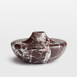 Monaco Sculptural Marble Vase in Violet Red with White Veining