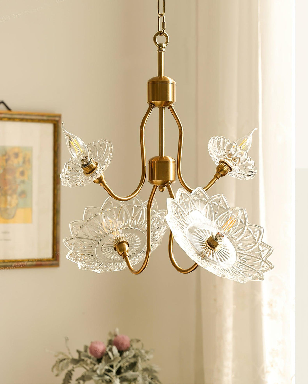 Monique Lhuillier Glass Butterfly Chandelier in Antique Copper