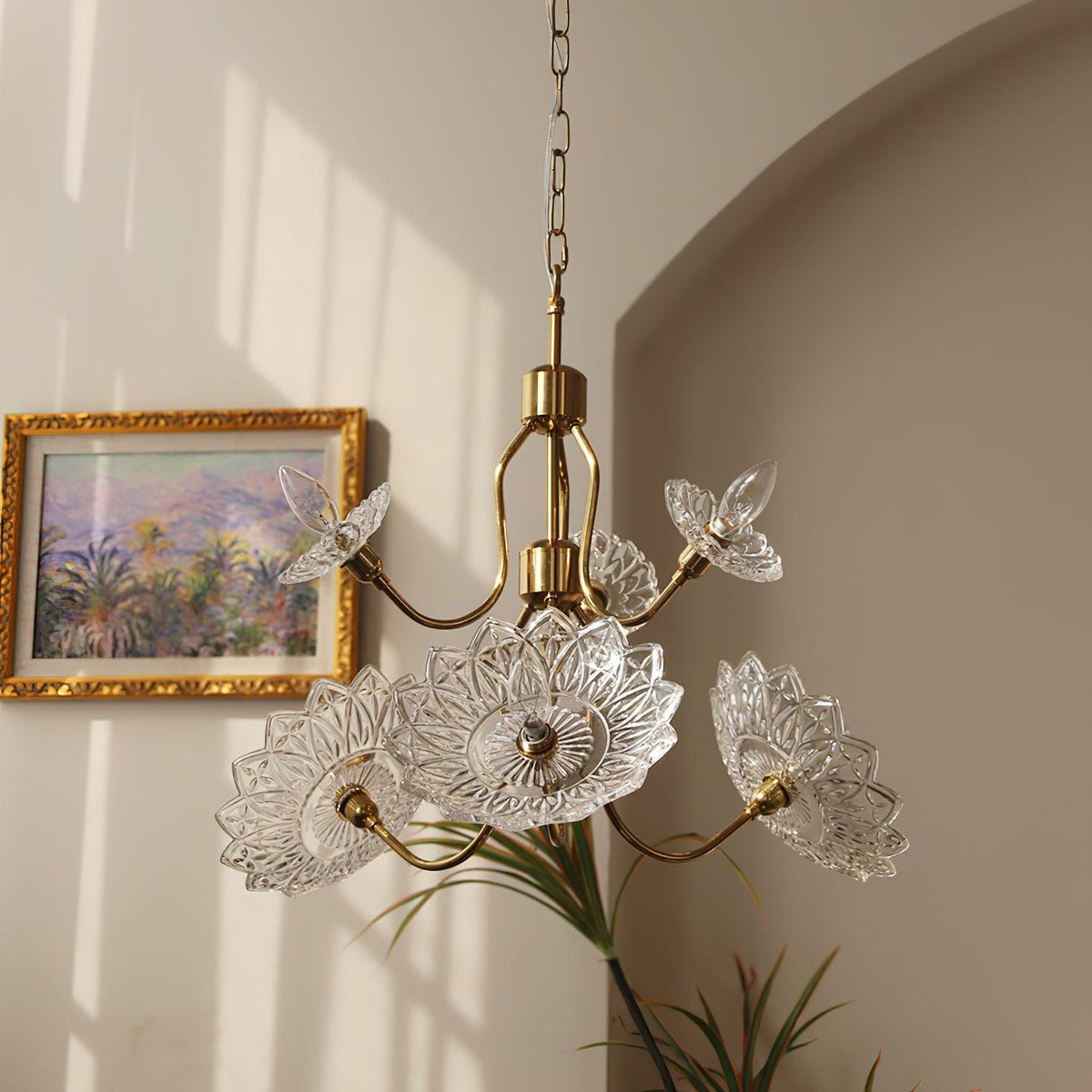 Monique Lhuillier Glass Butterfly Chandelier in Antique Copper
