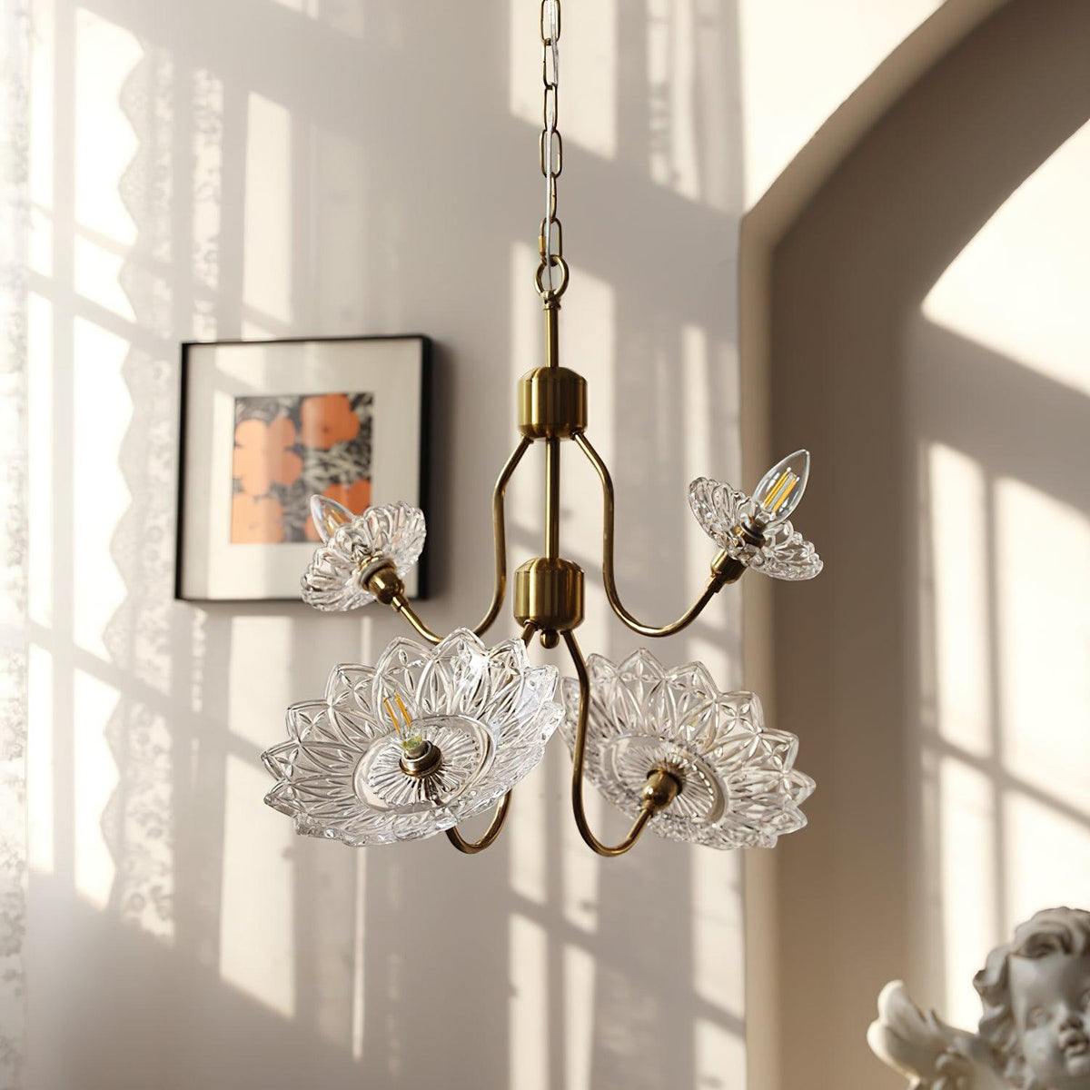 Monique Lhuillier Glass Butterfly Chandelier in Antique Copper