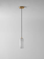 Monty Alabaster Pendant Light in Brass with Braided Cord