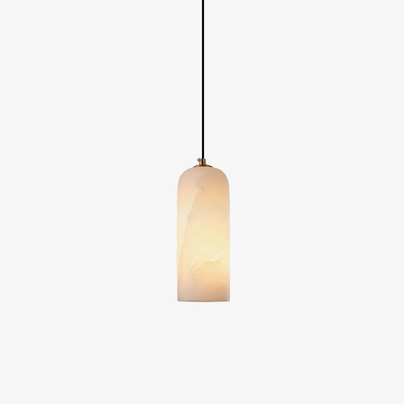 Monty Alabaster Pendant Light in Brass with Braided Cord