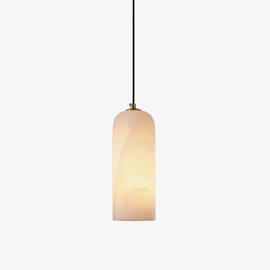 Monty Alabaster Pendant Light in Brass with Braided Cord