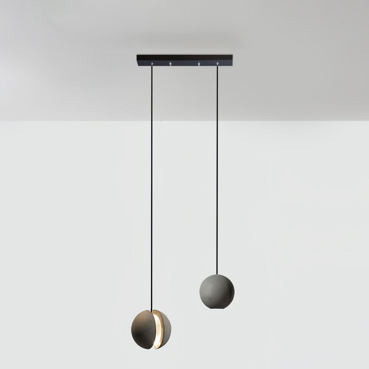 Moon Concrete Pendant Light – Modern Minimalist LED Ceiling Lamp