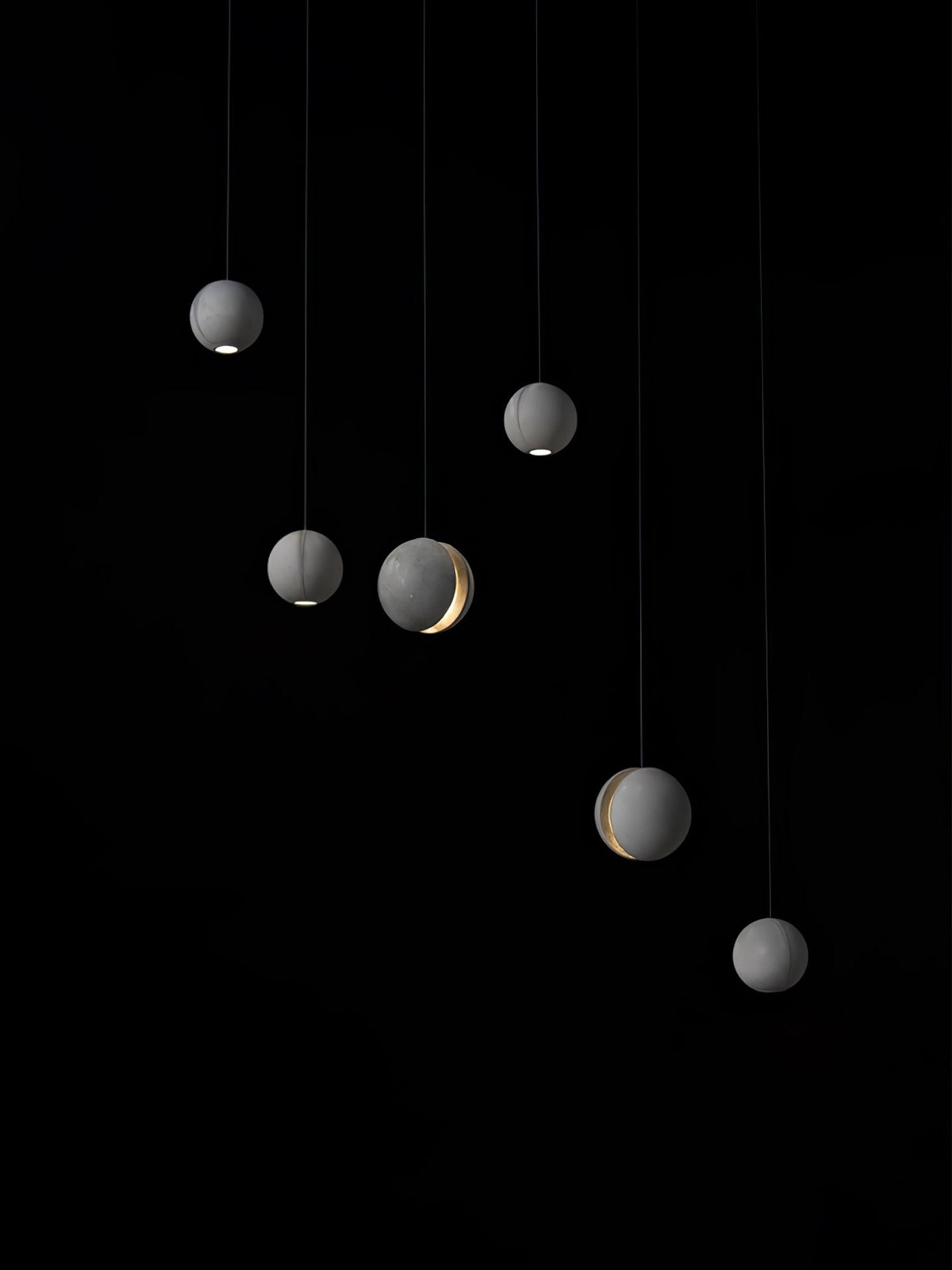 Moon Concrete Pendant Light – Modern Minimalist LED Ceiling Lamp