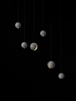 Moon Concrete Pendant Light – Modern Minimalist LED Ceiling Lamp