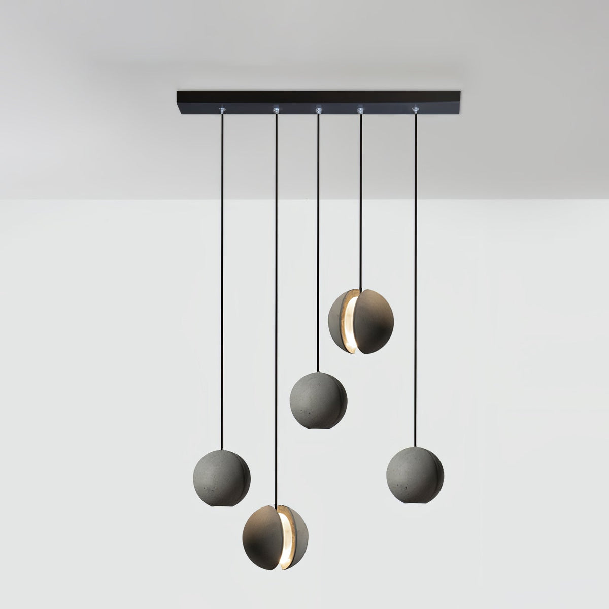 Moon Concrete Pendant Light – Modern Minimalist LED Ceiling Lamp