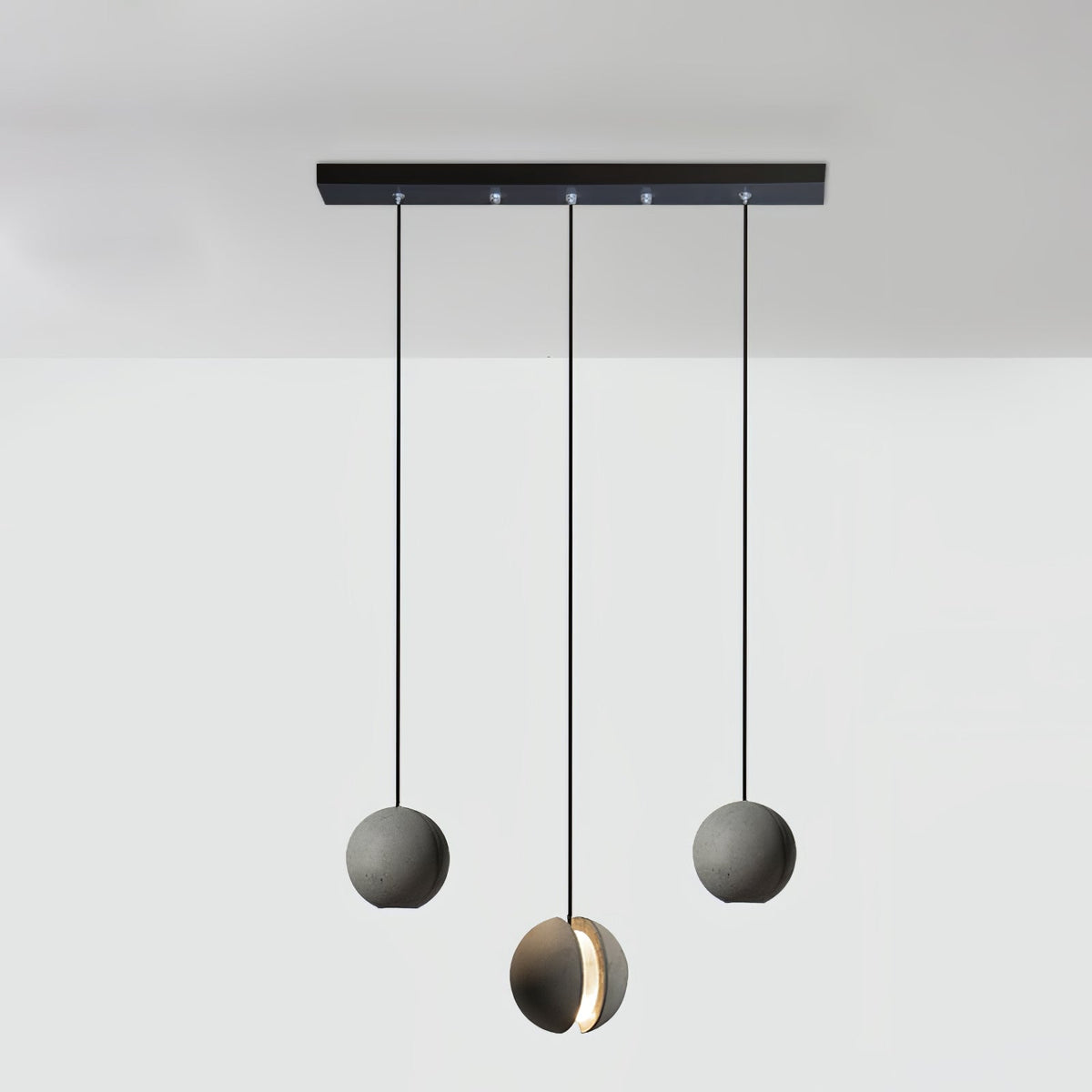 Moon Concrete Pendant Light – Modern Minimalist LED Ceiling Lamp
