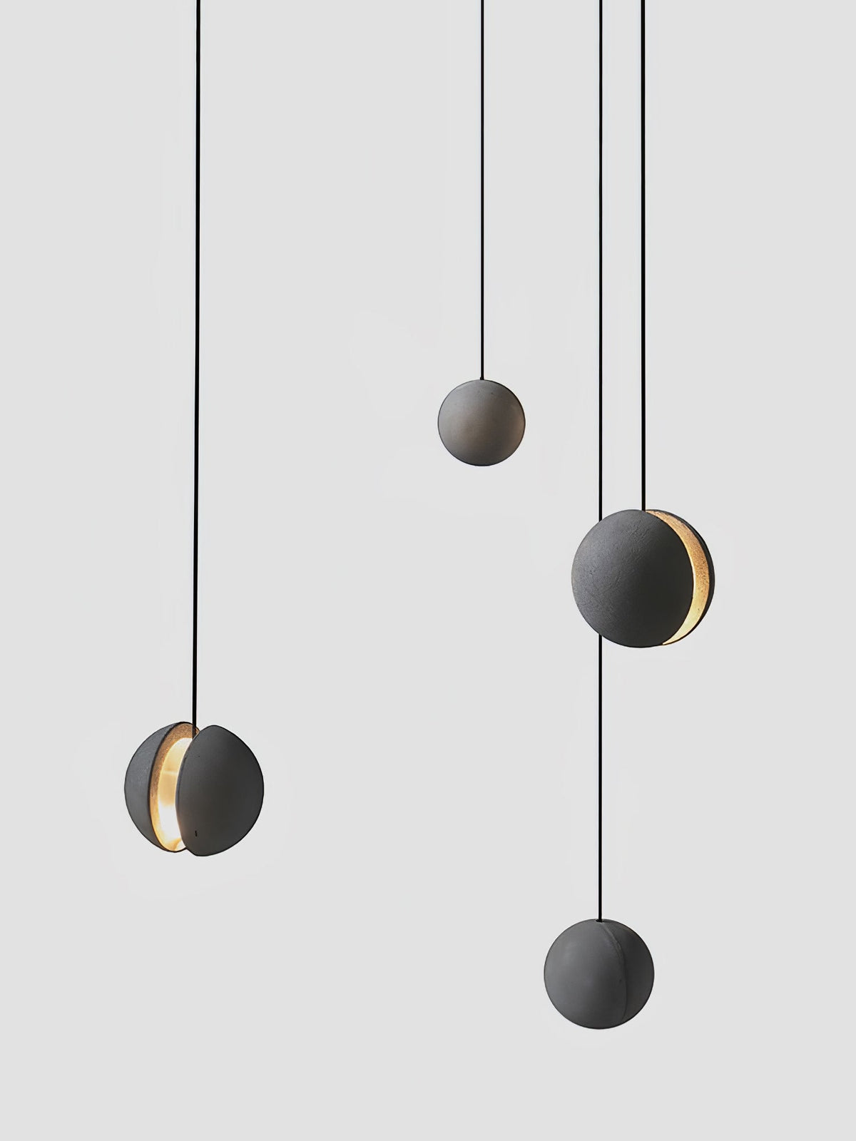 Moon Concrete Pendant Light – Modern Minimalist LED Ceiling Lamp