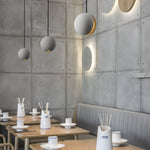 Moon Concrete Pendant Light – Modern Minimalist LED Ceiling Lamp