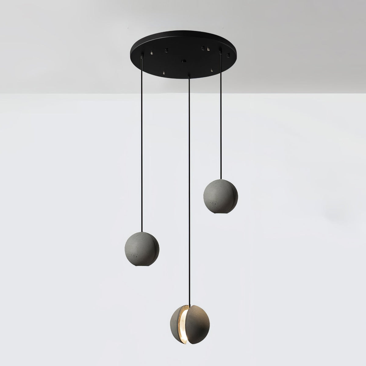 Moon Concrete Pendant Light – Modern Minimalist LED Ceiling Lamp