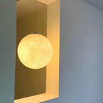 Moon Pendant Lamp – Celestial Resin Hanging Light for Modern Interiors