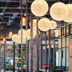 Moon Pendant Lamp – Celestial Resin Hanging Light for Modern Interiors