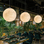 Moon Pendant Lamp – Celestial Resin Hanging Light for Modern Interiors