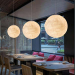 Moon Pendant Lamp – Celestial Resin Hanging Light for Modern Interiors