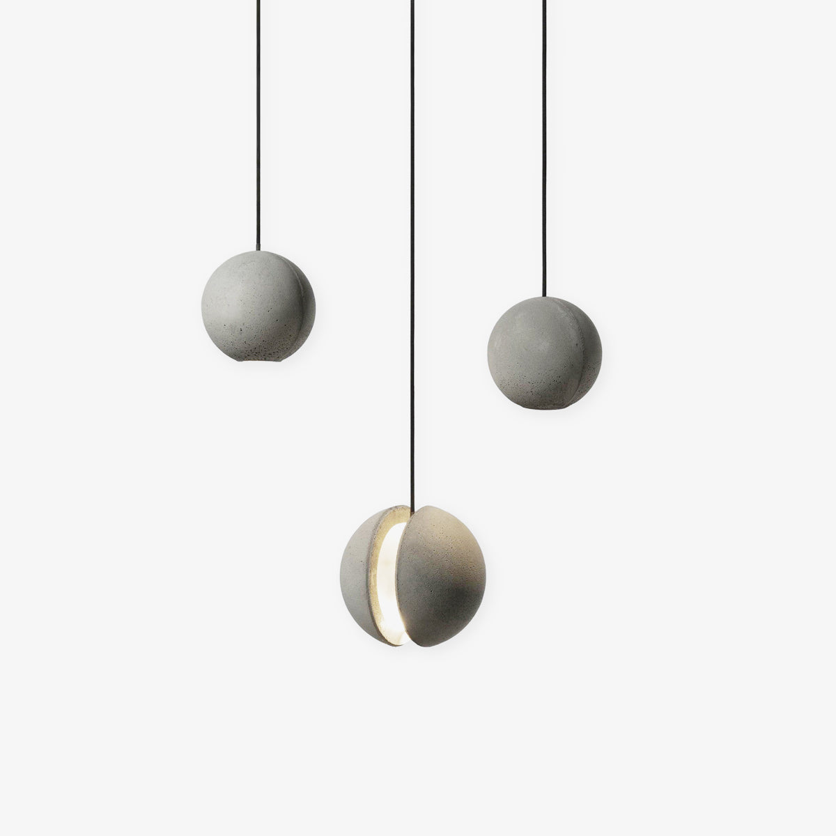 Moon Concrete Pendant Light – Modern Minimalist LED Ceiling Lamp