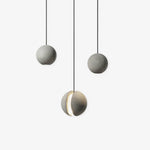 Moon Concrete Pendant Light – Modern Minimalist LED Ceiling Lamp