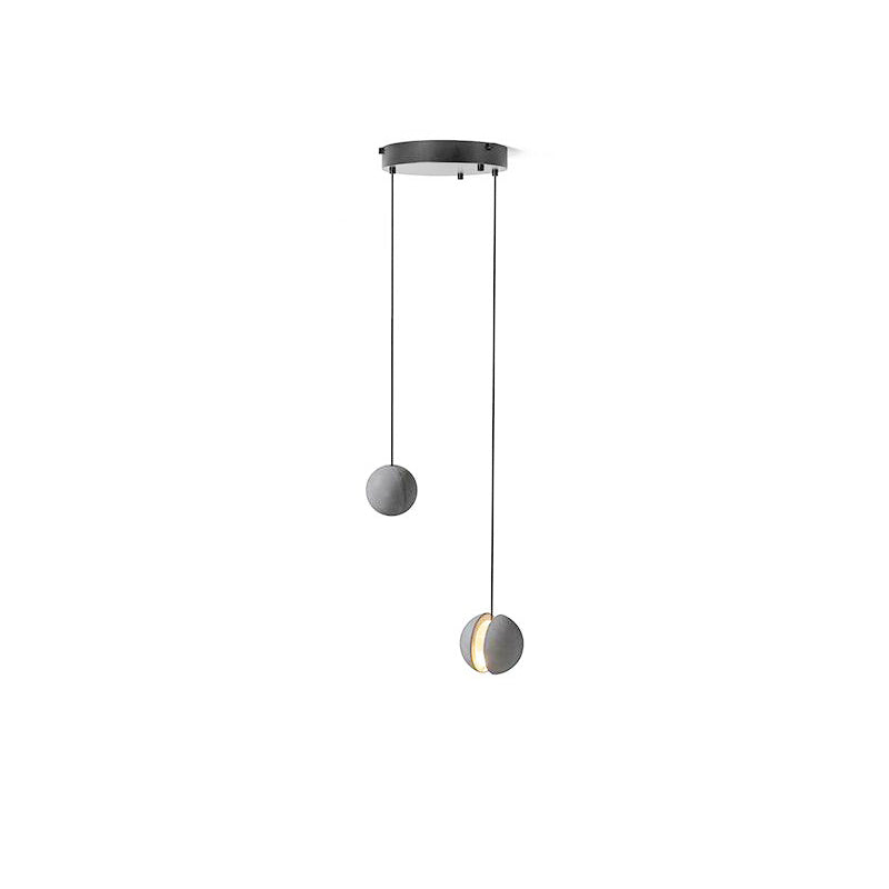 Moon Concrete Pendant Light – Modern Minimalist LED Ceiling Lamp