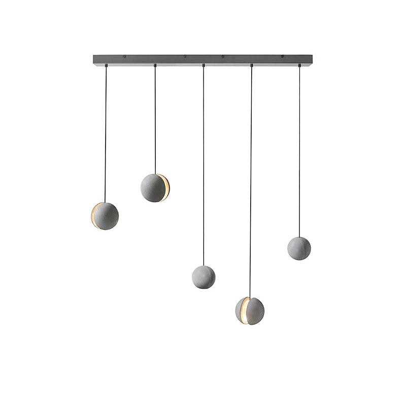 Moon Concrete Pendant Light – Modern Minimalist LED Ceiling Lamp