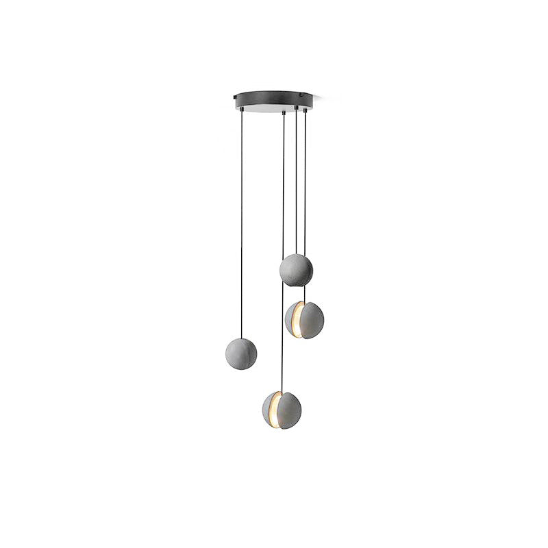 Moon Concrete Pendant Light – Modern Minimalist LED Ceiling Lamp
