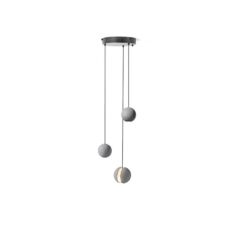 Moon Concrete Pendant Light – Modern Minimalist LED Ceiling Lamp