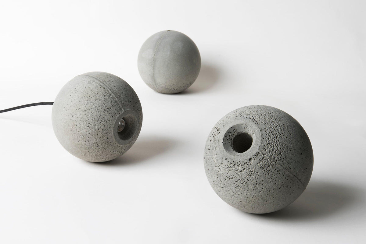 Moon Concrete Pendant Light – Modern Minimalist LED Ceiling Lamp
