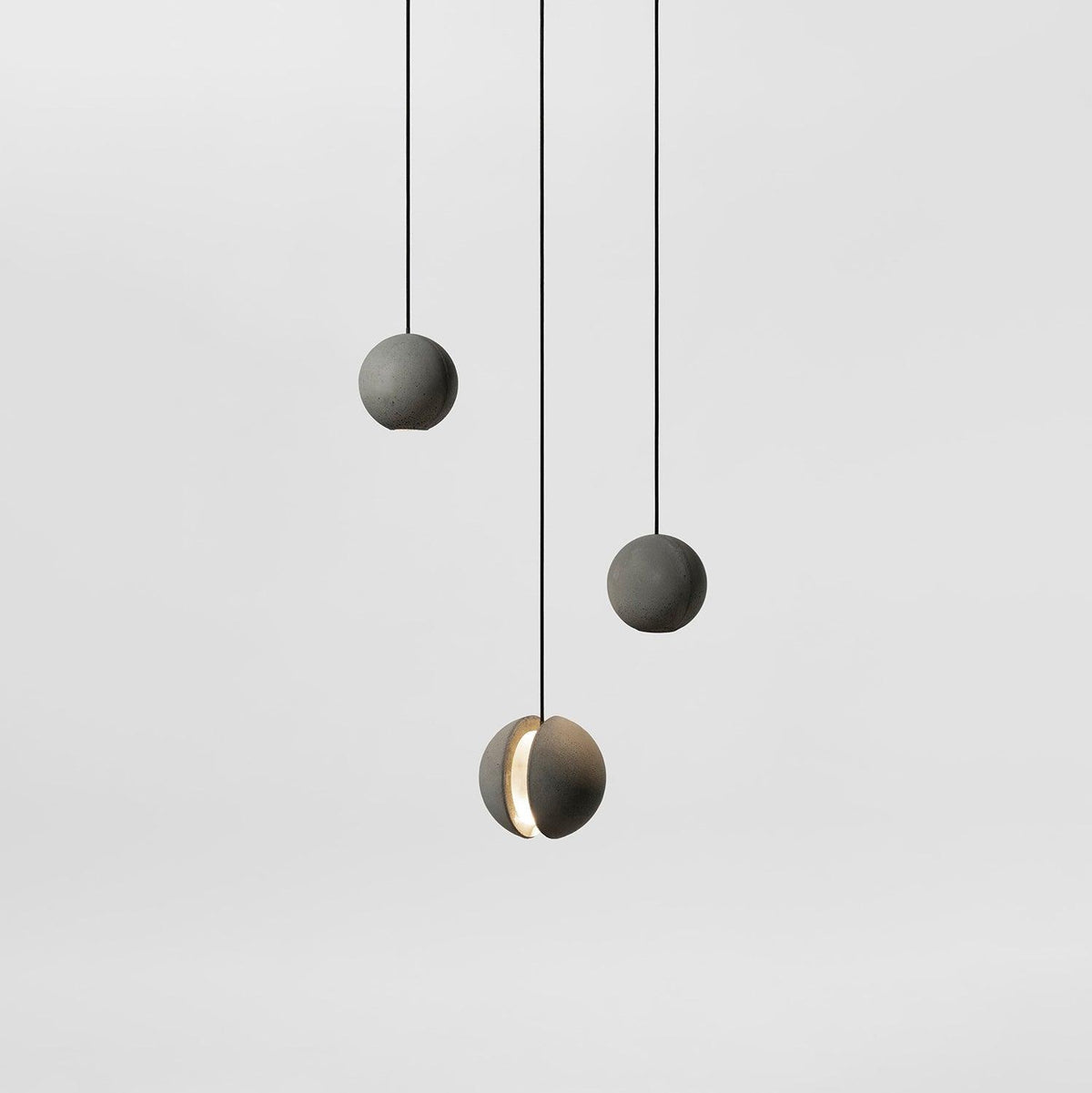 Moon Concrete Pendant Light – Modern Minimalist LED Ceiling Lamp