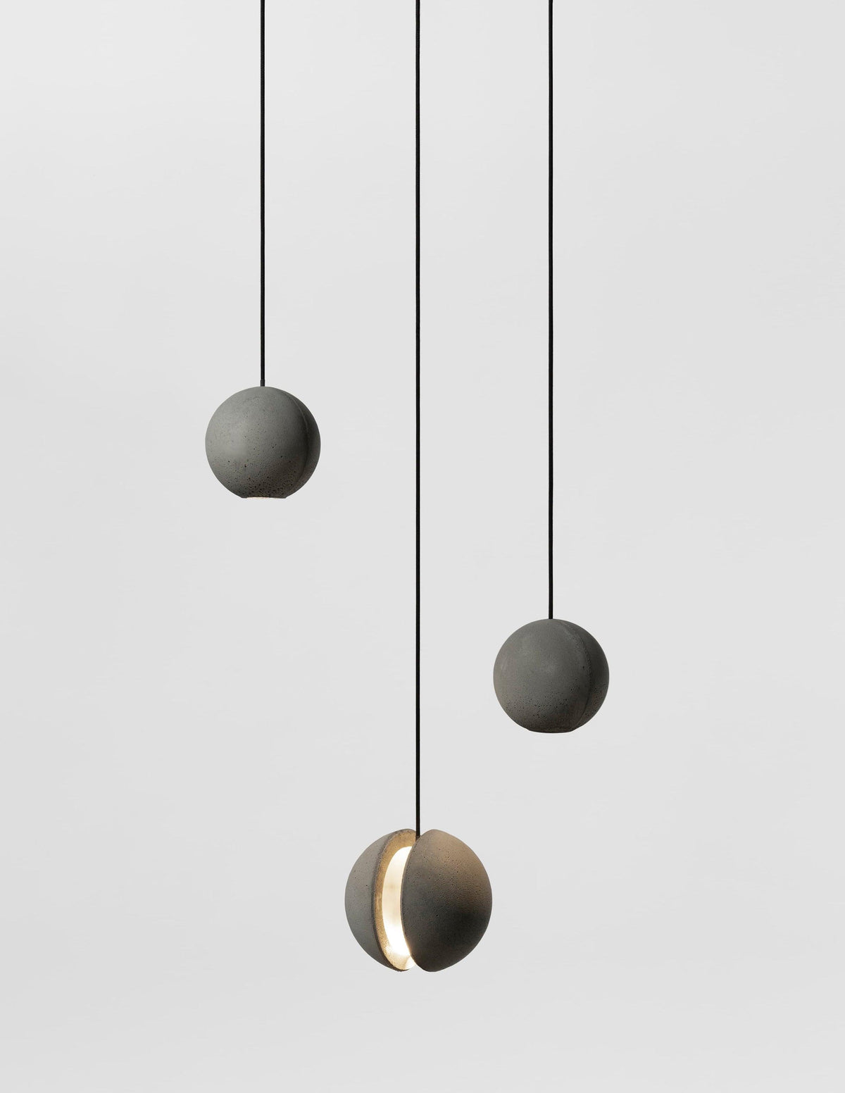 Moon Concrete Pendant Light – Modern Minimalist LED Ceiling Lamp