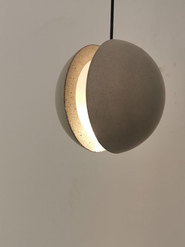 Moon Concrete Pendant Light – Modern Minimalist LED Ceiling Lamp