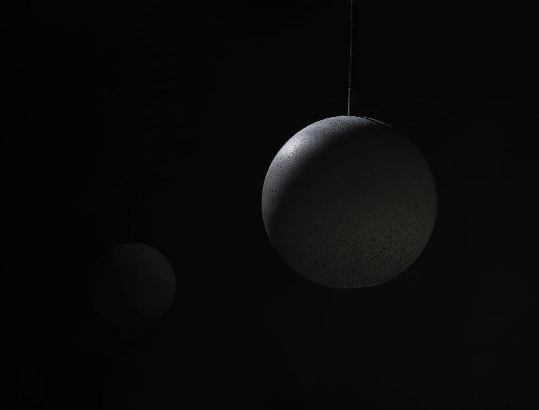 Moon Concrete Pendant Light – Modern Minimalist LED Ceiling Lamp