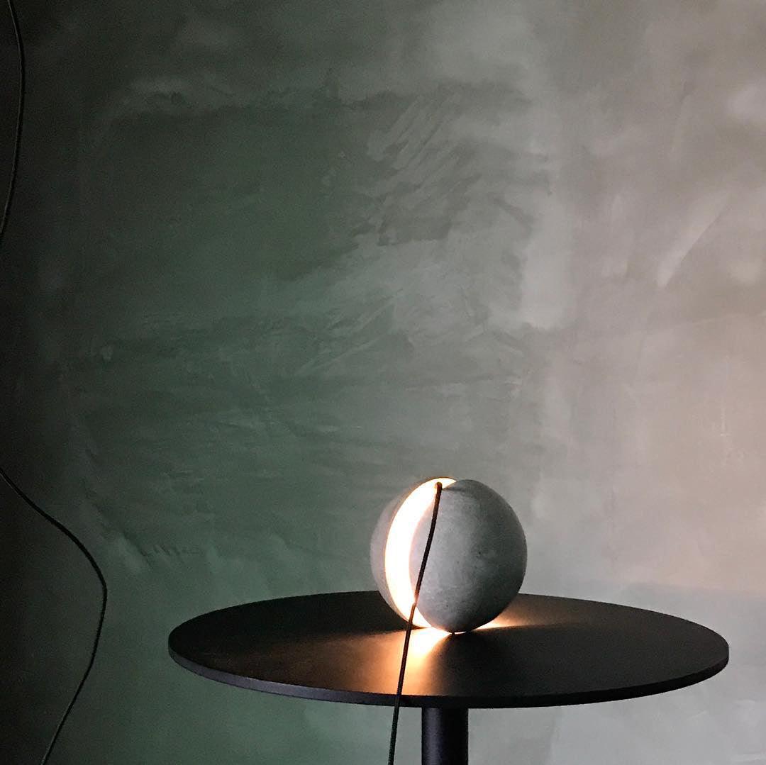 Moon Concrete Pendant Light – Modern Minimalist LED Ceiling Lamp