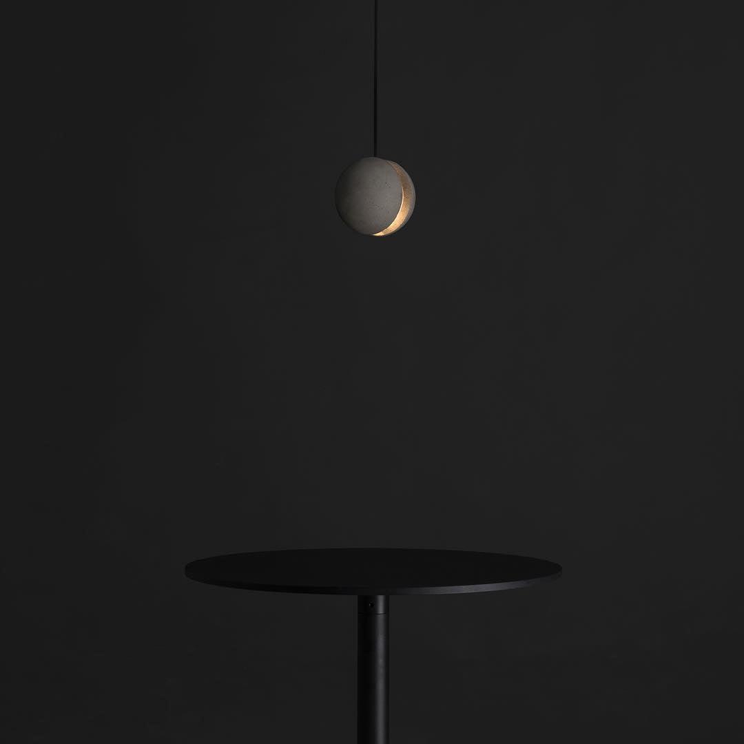 Moon Concrete Pendant Light – Modern Minimalist LED Ceiling Lamp