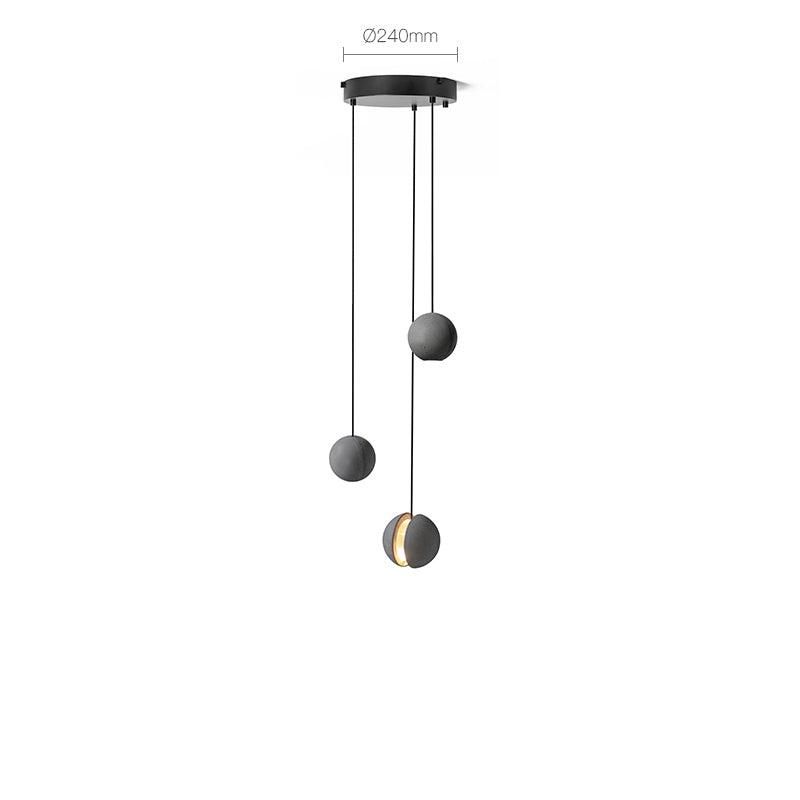 Moon Concrete Pendant Light – Modern Minimalist LED Ceiling Lamp