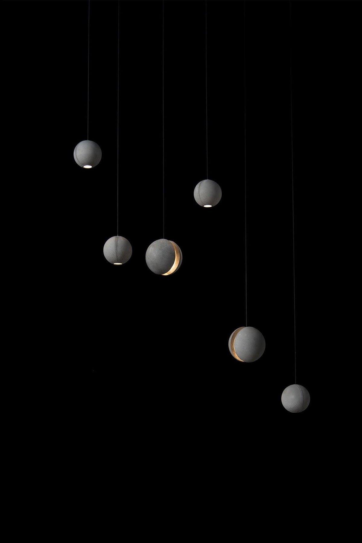 Moon Concrete Pendant Light – Modern Minimalist LED Ceiling Lamp