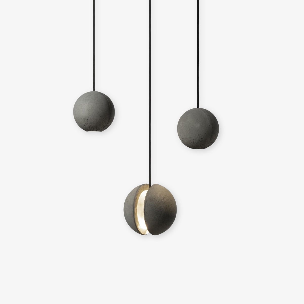 Moon Concrete Pendant Light – Modern Minimalist LED Ceiling Lamp